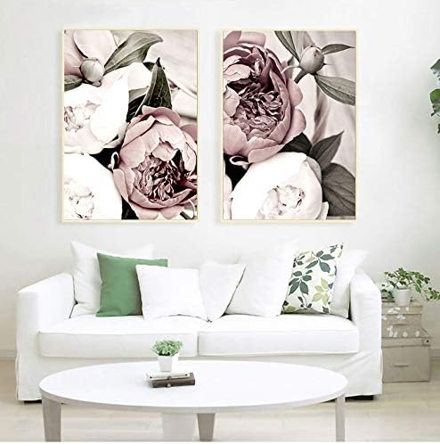 Scandinavian Serenity Pink Botanical Canvas